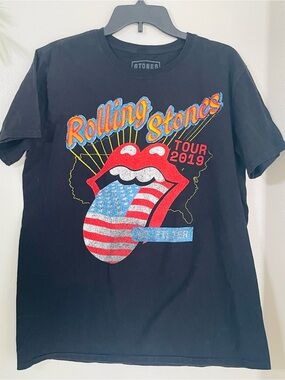 Rolling Stones No Filter Tour 2019 Graphic Band Tee Black Shirt Size L